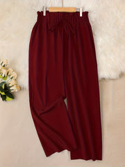  Ruffle Trim Wide Leg Trousers