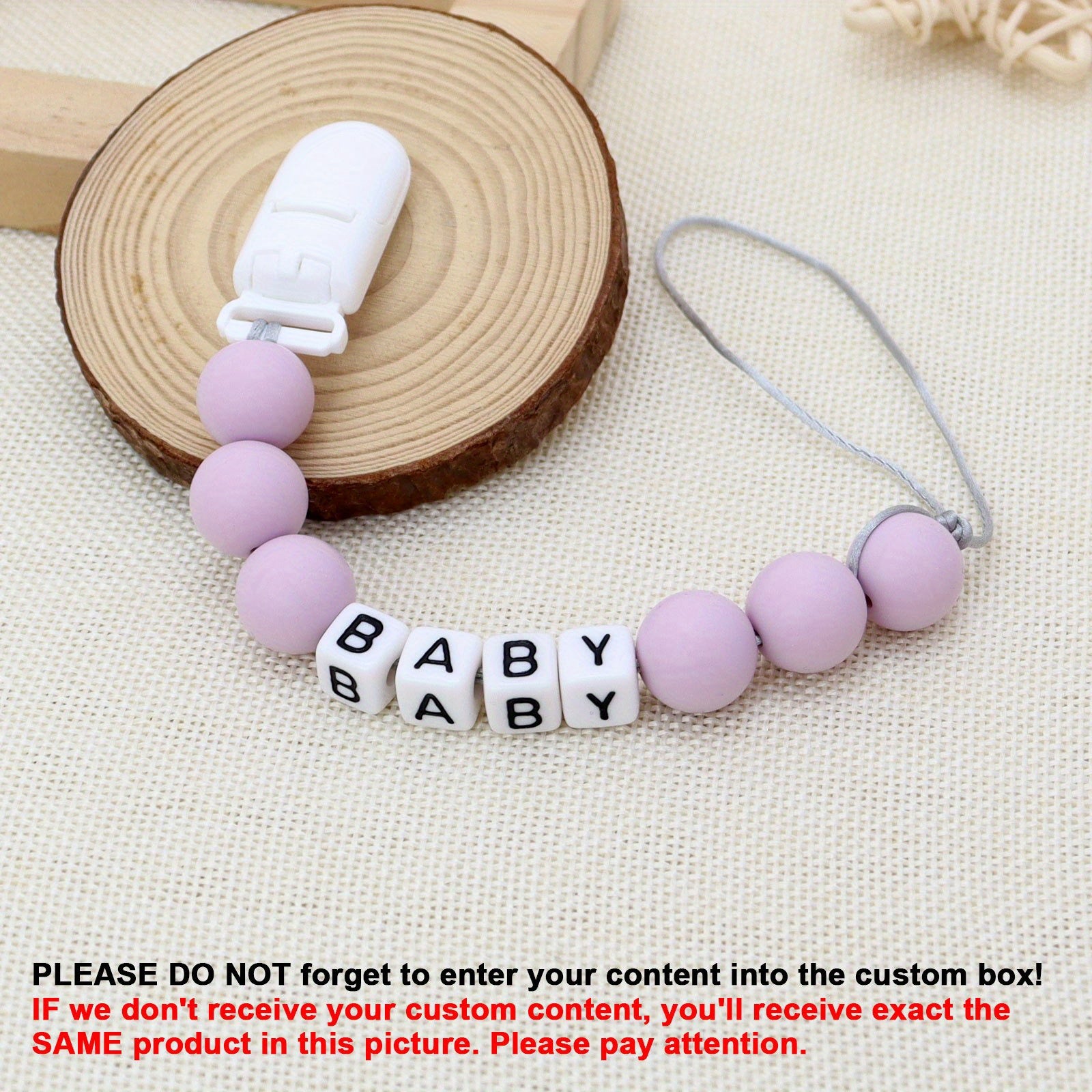 Personalized Pacifier Chain with Name for Boys & Girls - Easter Gift