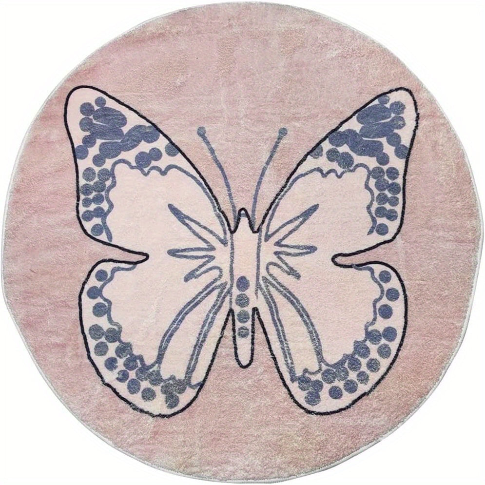 Large Pink Butterfly Play Mat Soft Washable Children Playmats Crawling Mat