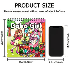 Boho Girl Adult Coloring Book 24 Pages Vibrant Patterns Non T