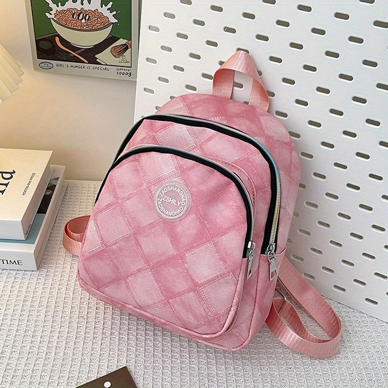 Casual Rhombus Waterproof PU Leather Backpack