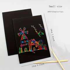 Magic Rainbow Scratch Paper Off Set Crafts Supplies for Kids