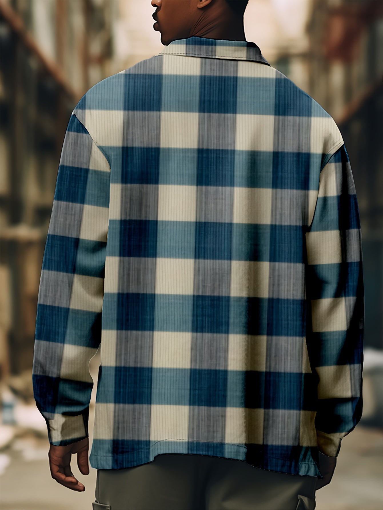 Men's Plaid Long Sleeve Shirt Fall Spring Comfortable
