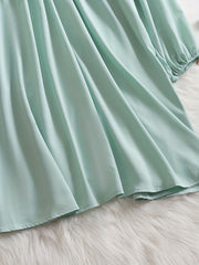  Lantern Sleeve Polo Neck Dress
