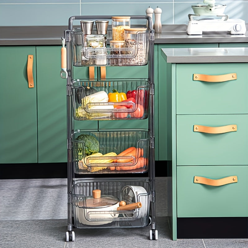 Portable Spice Cart Storage Rack Space Saving Organizer