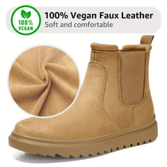 Women's Round Toe Slip-on Flat Ankle Boots