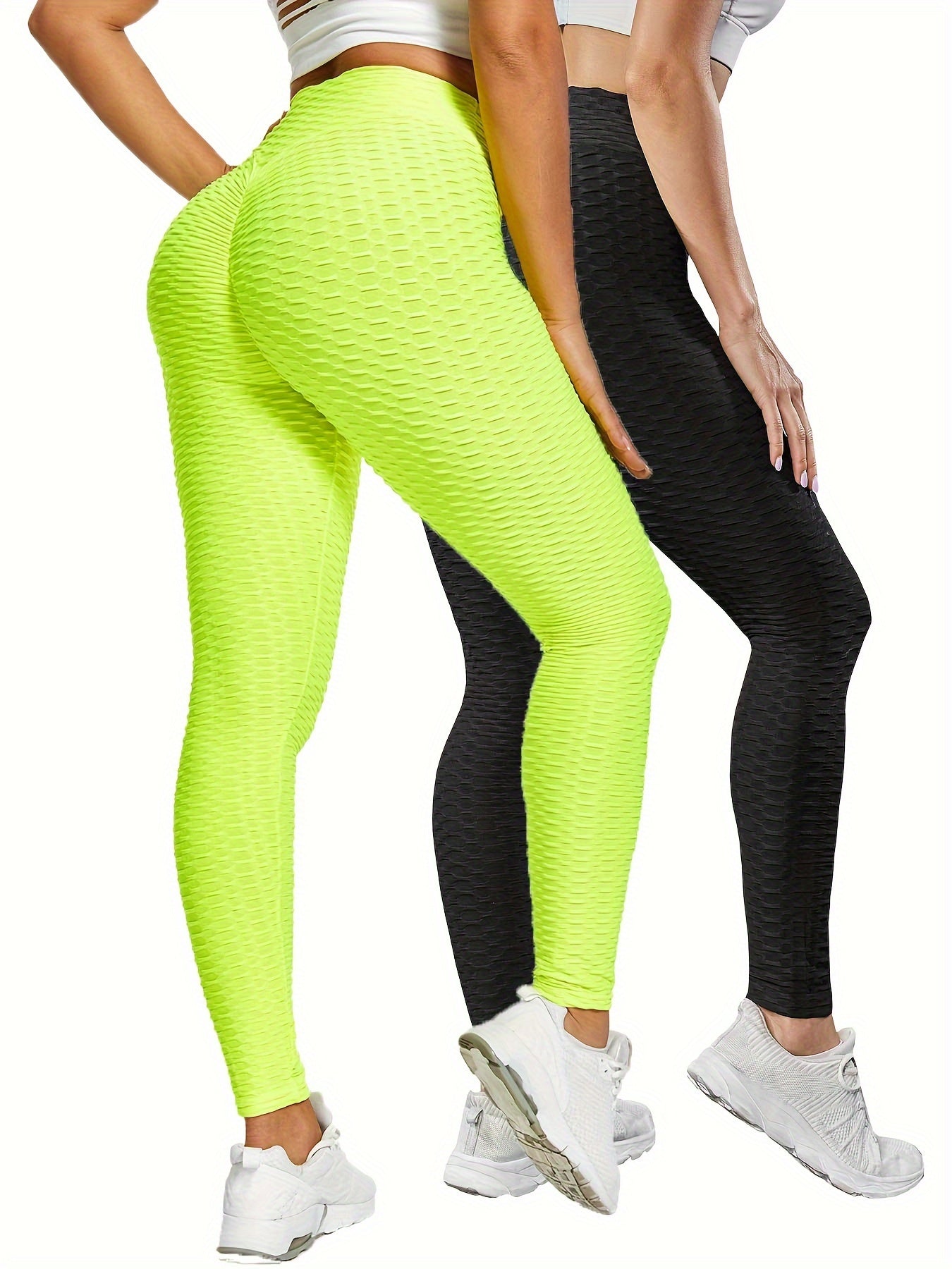 2pcs High Waist Tummy Control Yoga Pants Quick Dry Leggings