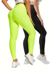 2pcs High Waist Tummy Control Yoga Pants Quick Dry Leggings