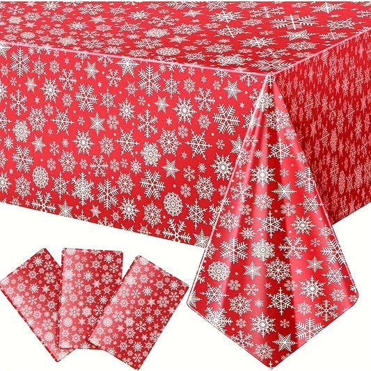 Christmas Snowflake Tablecloth Red Winter Tablecloth Colored Rectangular