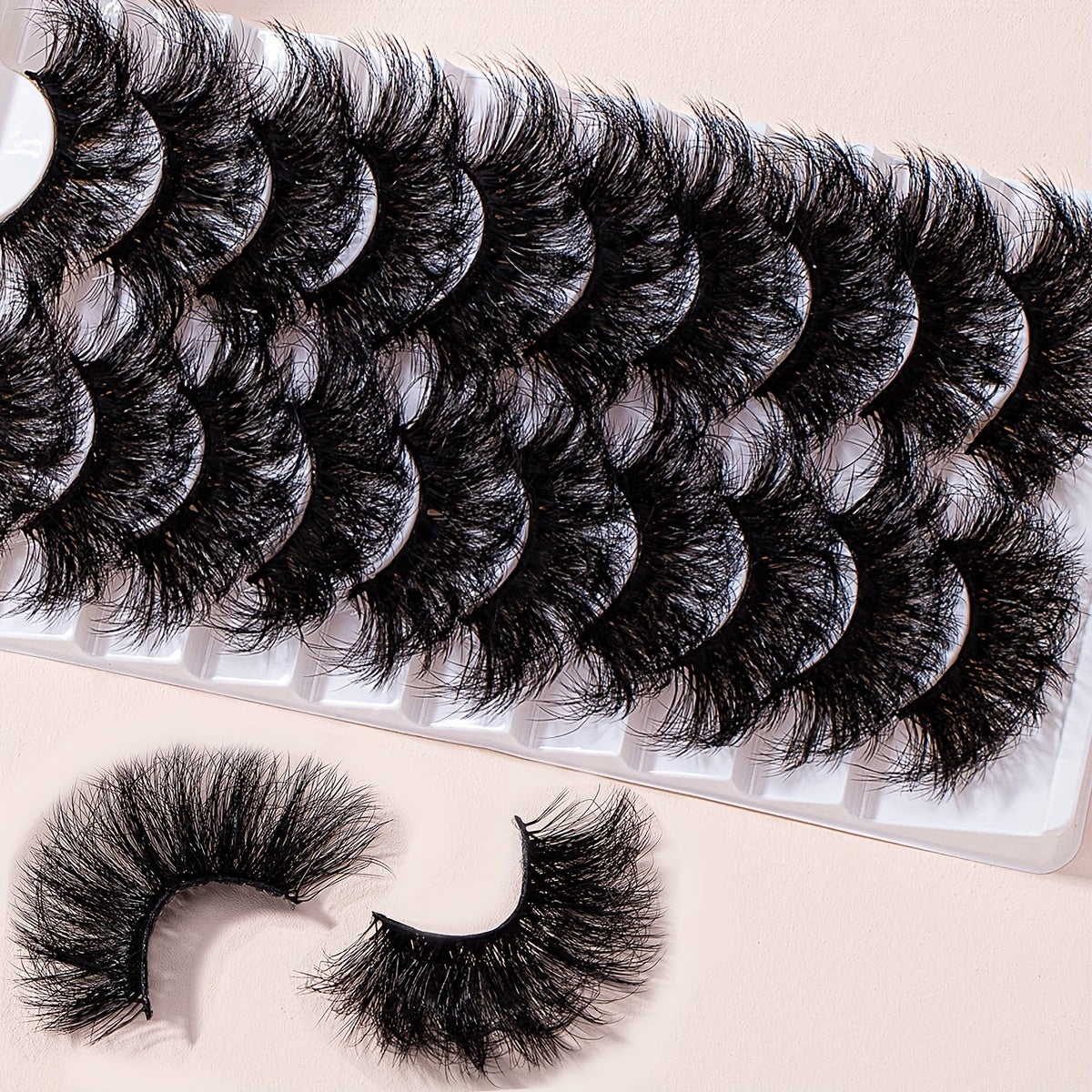 25mm Fluffy False Eyelashes Faux Mink Thick Fluffy Lashes Natural Look
