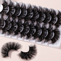 25mm Fluffy False Eyelashes Faux Mink Thick Fluffy Lashes Natural Look