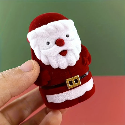 Red Santa Jewelry Box Christmas Proposal Ring Box Decoration