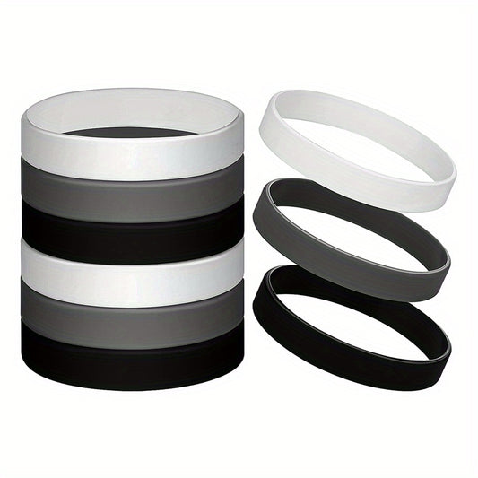 9-pc Durable Silicone Bracelet for Sports Fans - Stylish, Comfortable Wristband