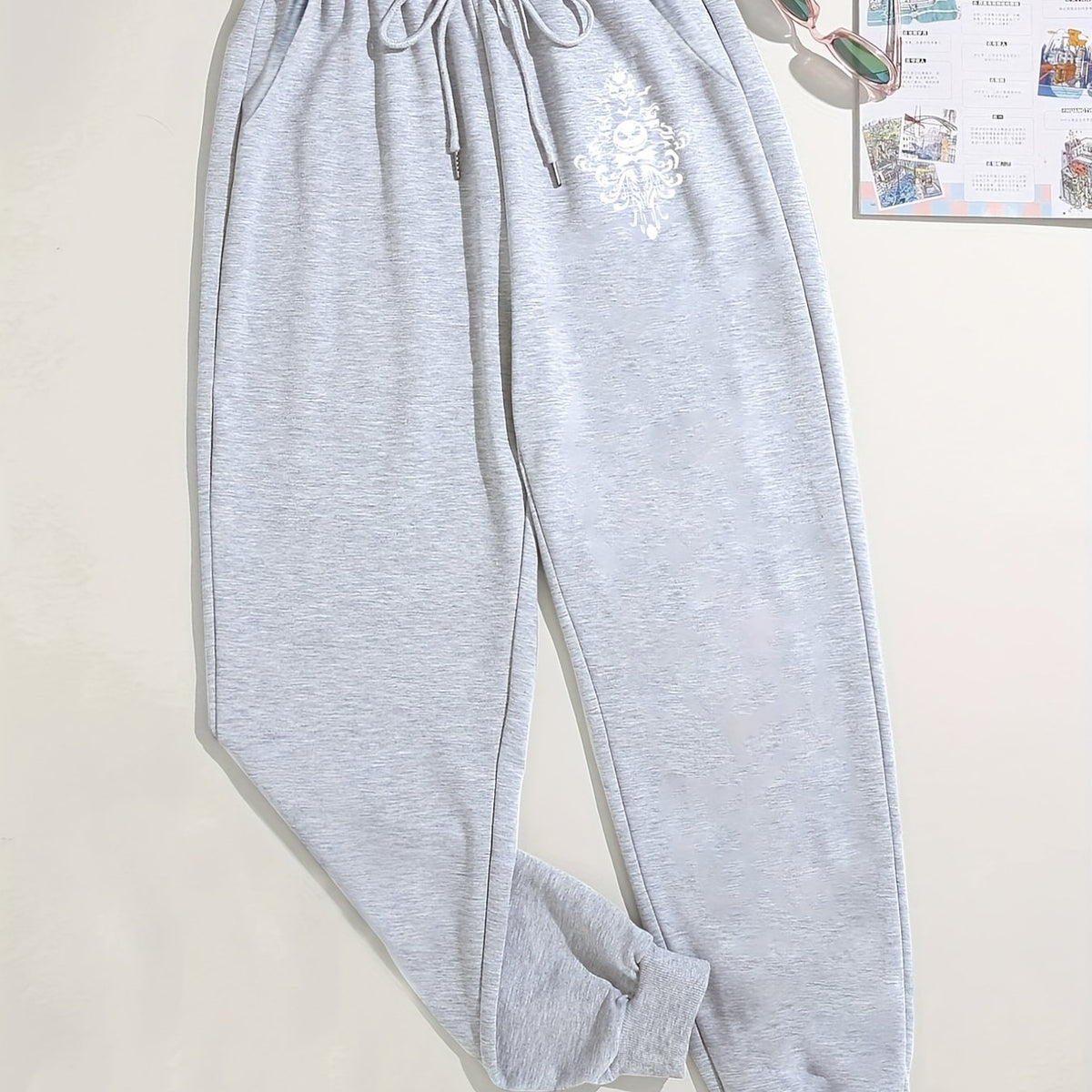  Skull Print Fitness Pants