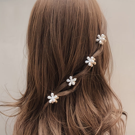 10pcs Pearl Flower Hair Clips for Girls Kids Sweet Summer Accessories