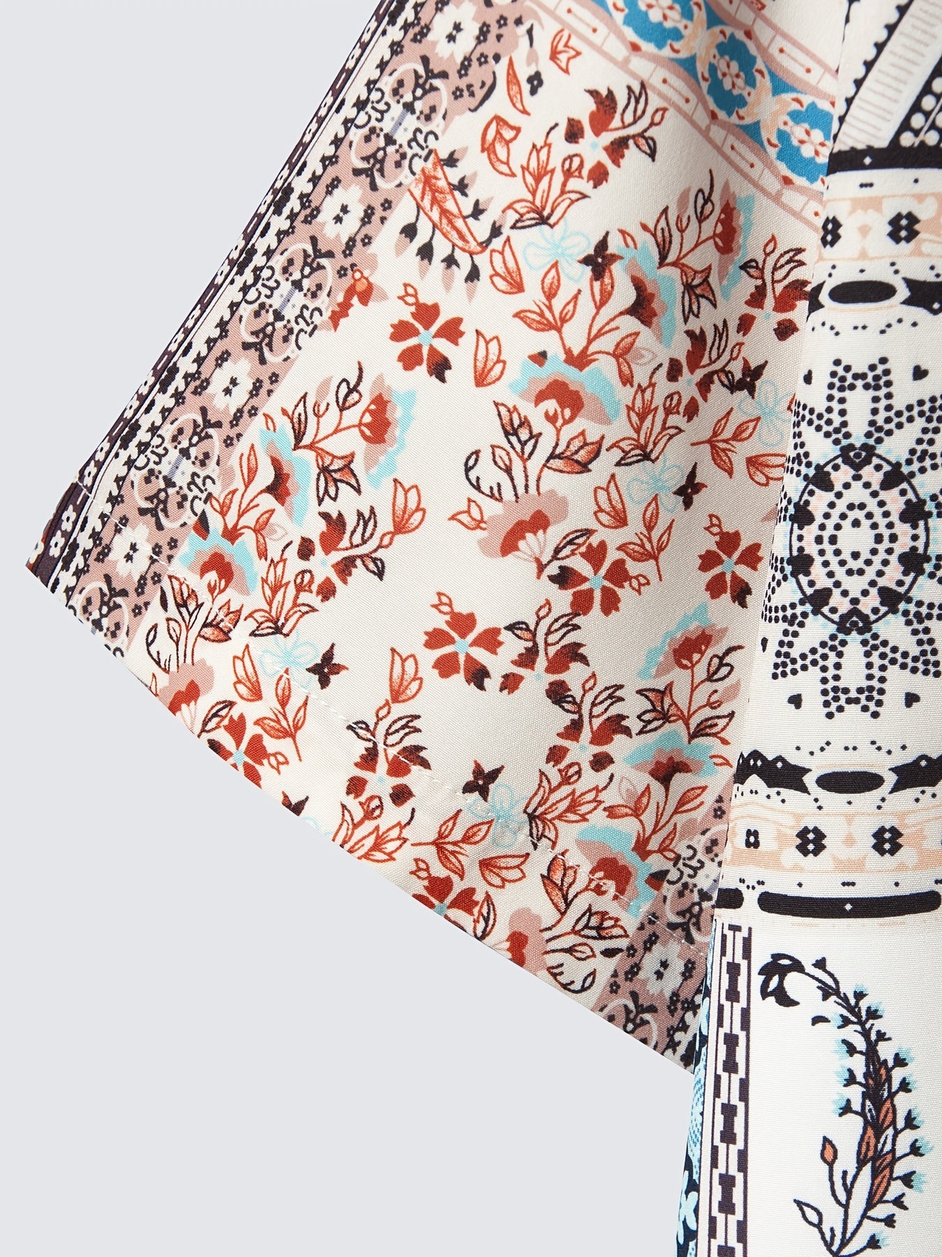 Men's Tribal Pattern Shirt & Solid Shorts Set For Outdoor Summer