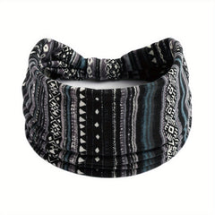 Boho Style Vintage Hair Tie Stretch Wide Brim Striped Hair Accessories