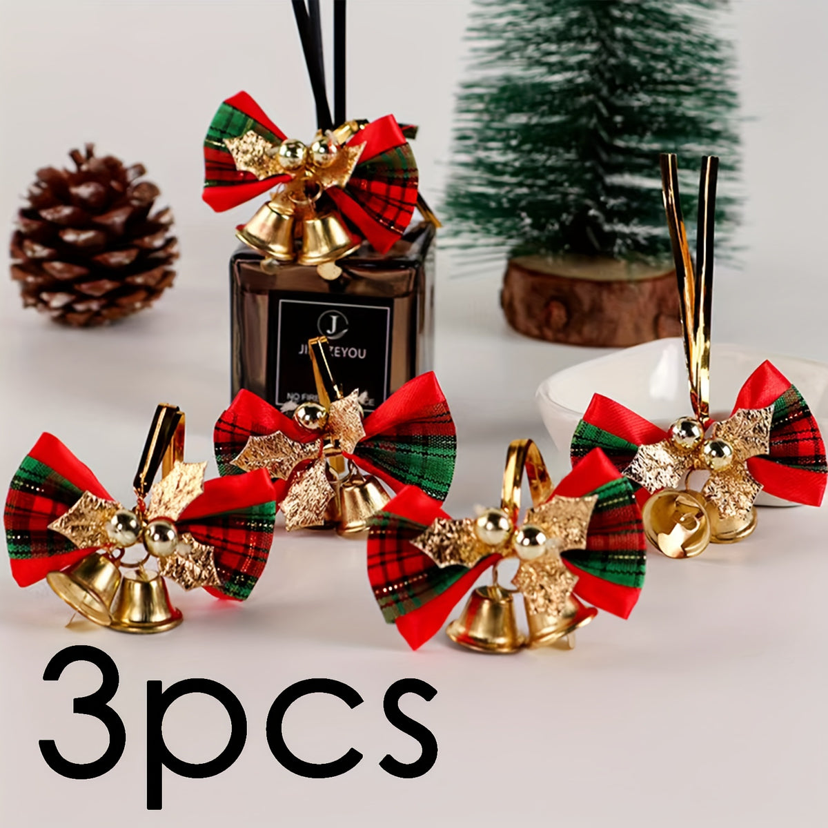 3pcs Christmas Tree Double Bell Decoration Set Christmas Tree Pendant