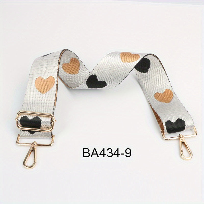 Love Pattern Wide Bag Strap Lightweight Adjustable Strap