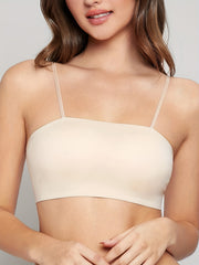 Solid Cami Crop Top Slim Fit Backless Top