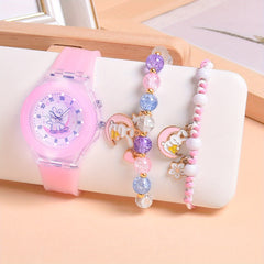 3pcs Set Rabbit On the Moon Kids Watch with Bracelets