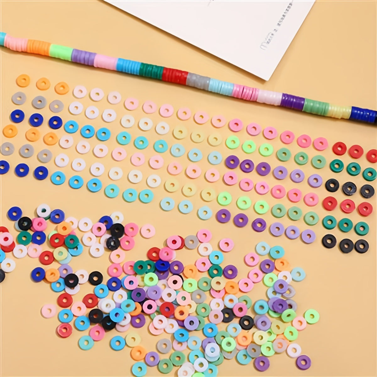 4200pcs 28-Grid 6mm Flat Round Clay Beads Jewelry Making DIY Girls Craft