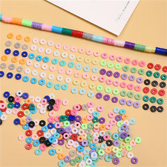 4200pcs 28-Grid 6mm Flat Round Clay Beads Jewelry Making DIY Girls Craft