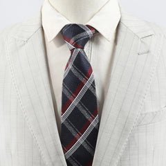 Men's Cross Stripe Line Encryption Thickened Business Daily Tie