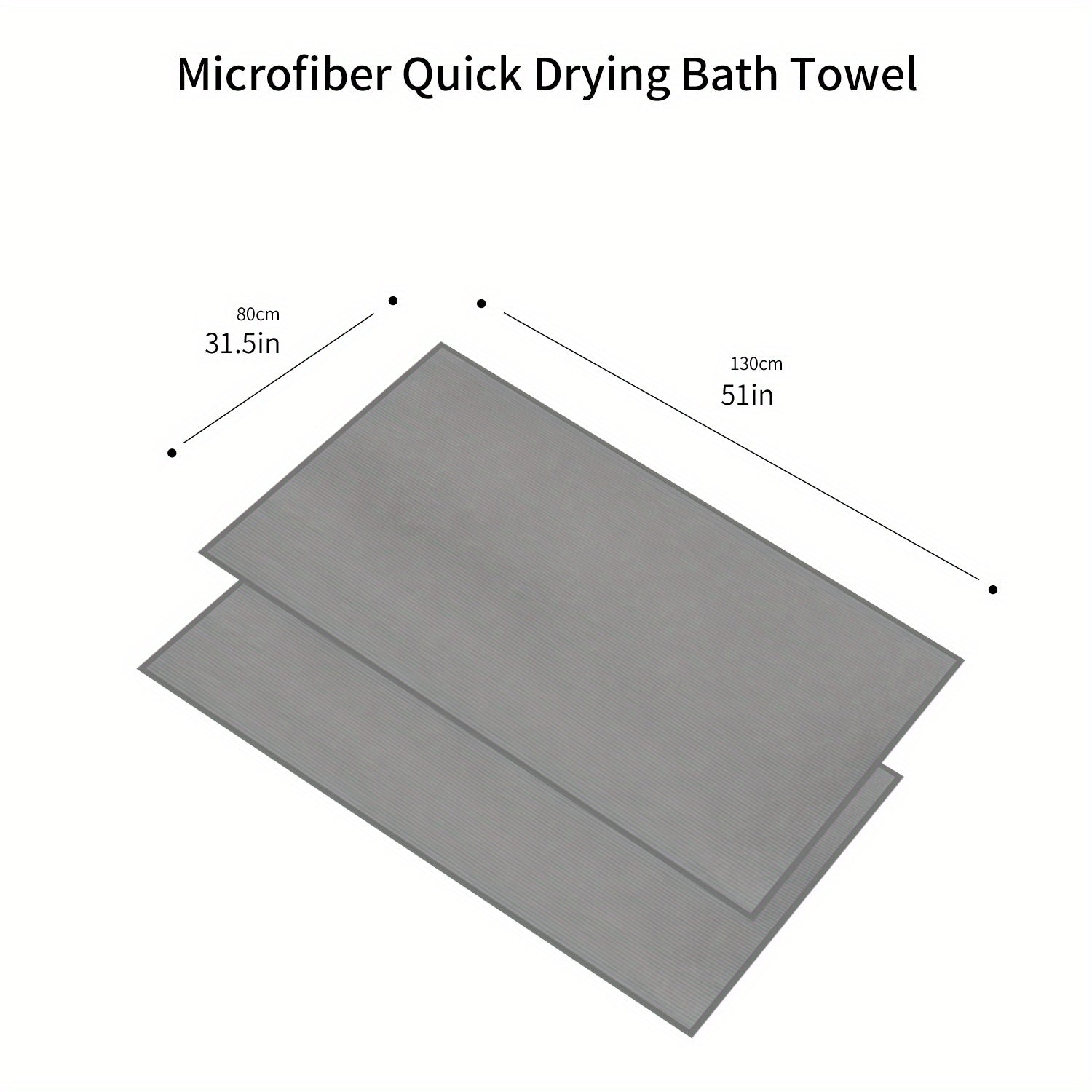 Quick Drying Bath Towel Soft Microfiber Lightweight Highly Absorbent