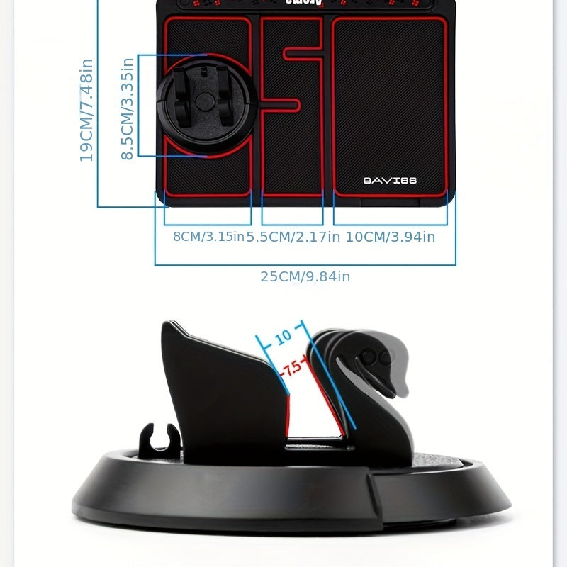 Car Anti skid Pad Mobile Phone Holder Storage Number Plate Multifunctional