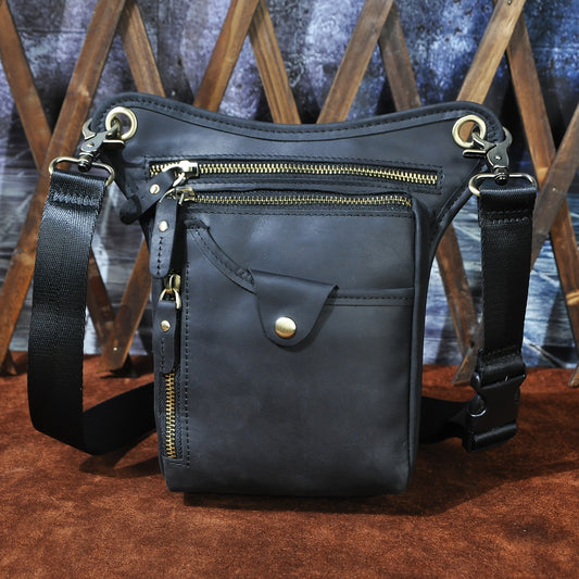 Top Layer Cowhide Waist Bag Classic & Stylish Fanny Pack for Travelers