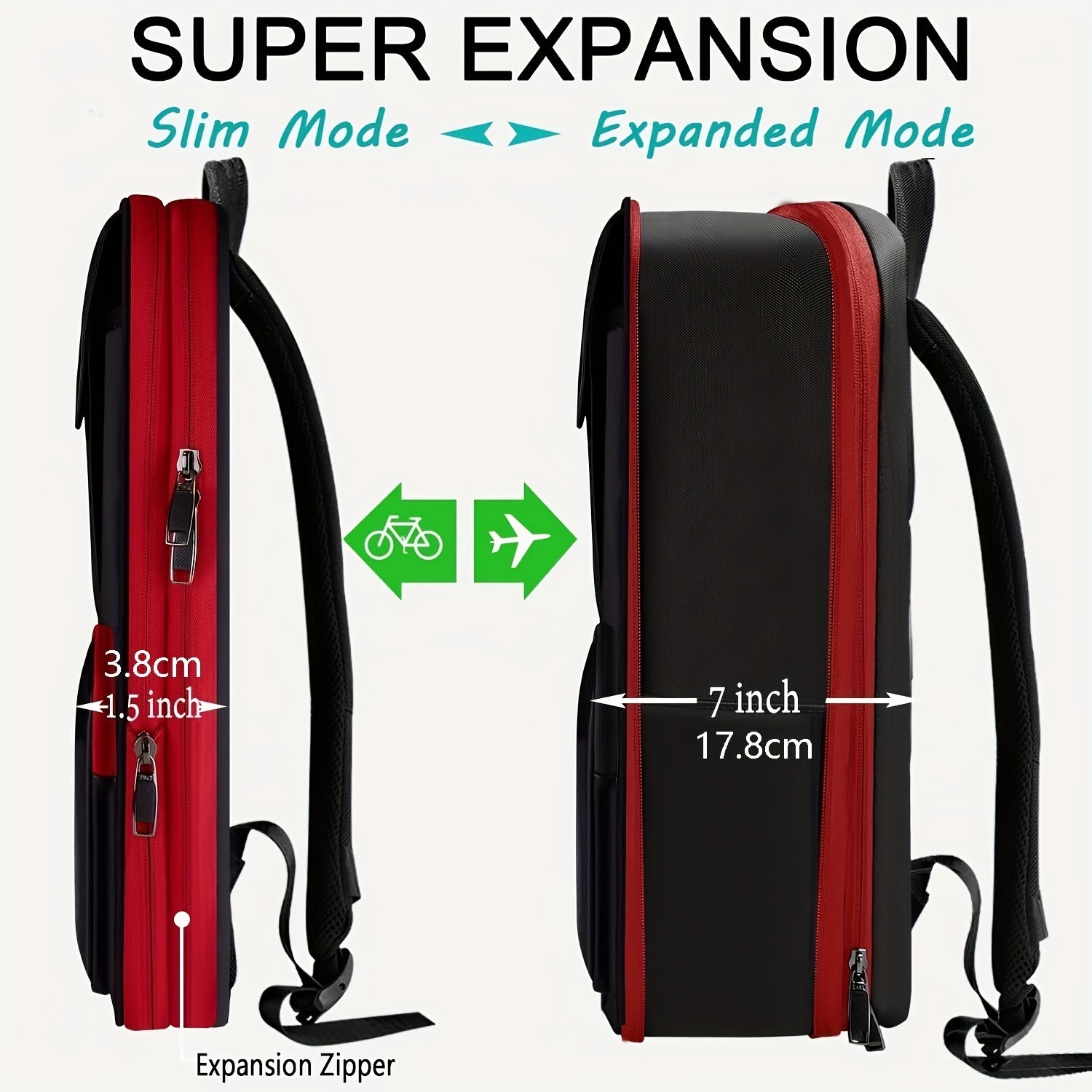 Outdoor Laptop Backpack Lightweight Expandable Business Travel Bag