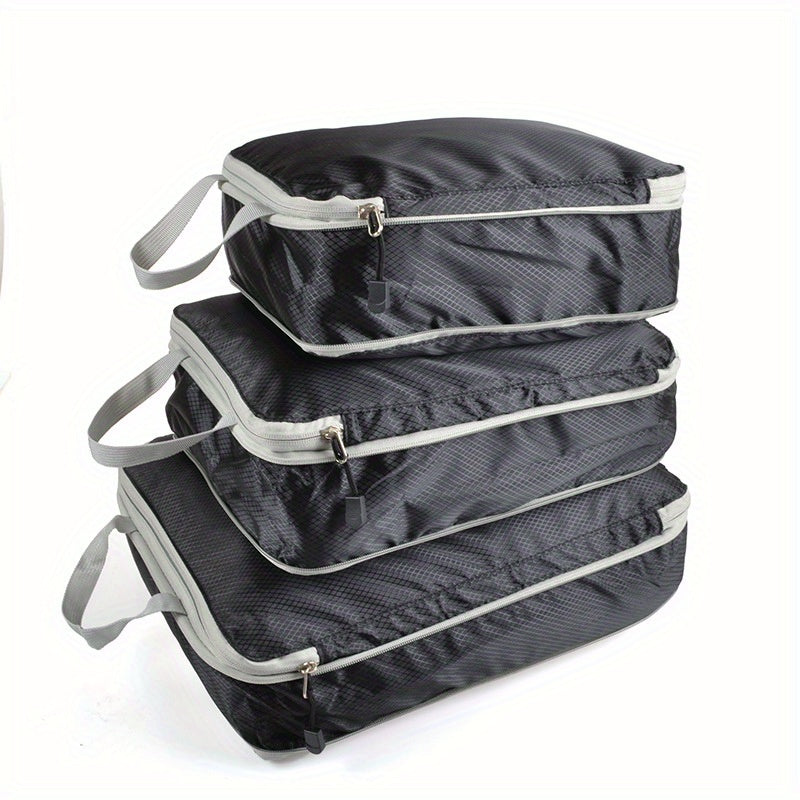 3 Pcs Travel Storage Bags Zipper Luggage Clothes Organizer