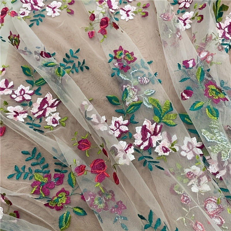 High Mesh Lace Embroidery Fabric DIY Dress Sewing Materials