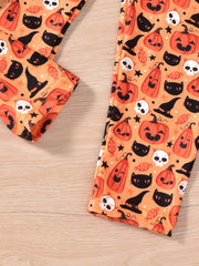 Pumpkin Ghost Hoodie & Leggings Set for Kids