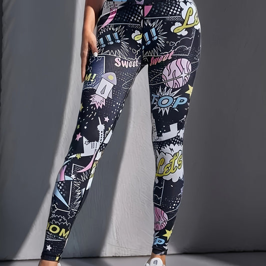 Printed Yoga Pants High Stretch Fitness Workout Running Leggings