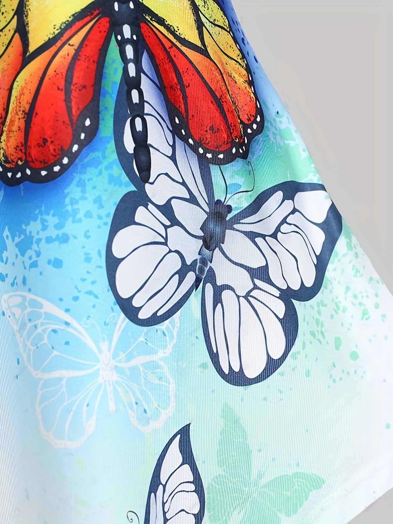 Butterfly Print Lace Tank Top Sleeveless Summer Top Women's Clothing