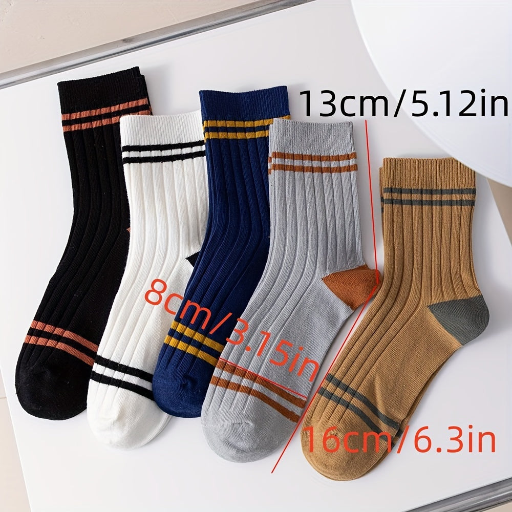6 Pairs Men's Crew Socks Breathable Sport Socks
