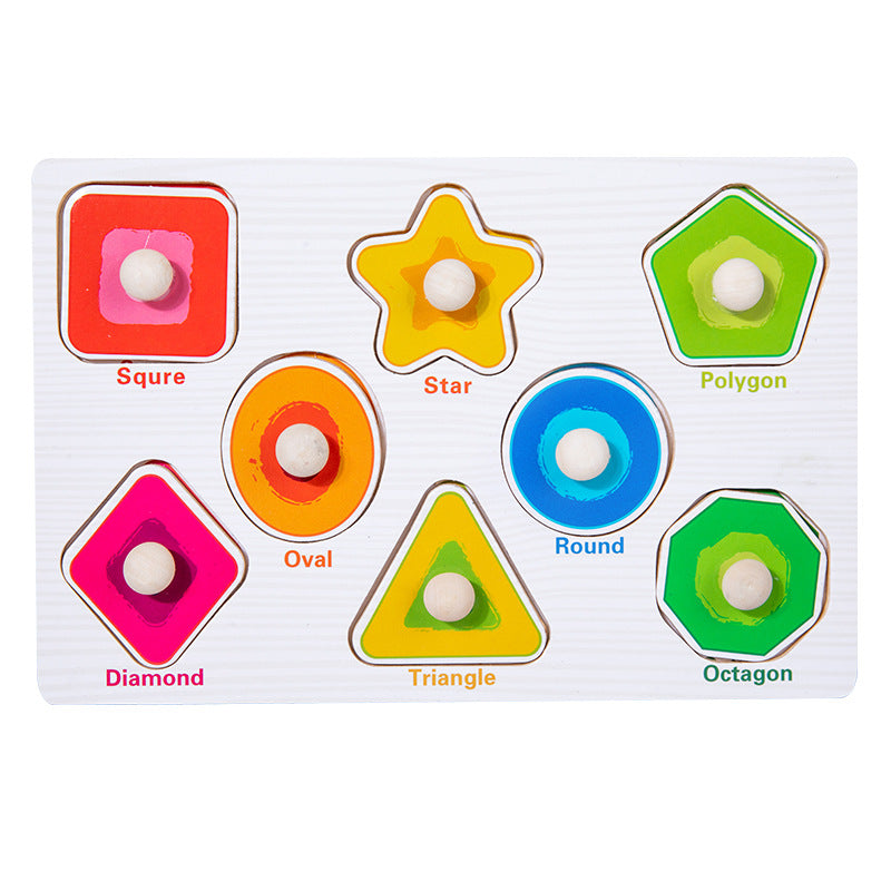 Kids Educational Wooden Puzzles Montessori Animal Fruit Shape Jigsaw