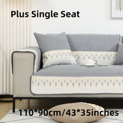Feather Sofa Slipcover Furniture Protector Non-slip Cover for Living Room