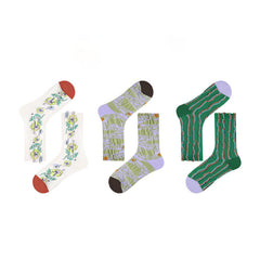 3 Pairs Geometric Pattern Socks for Women