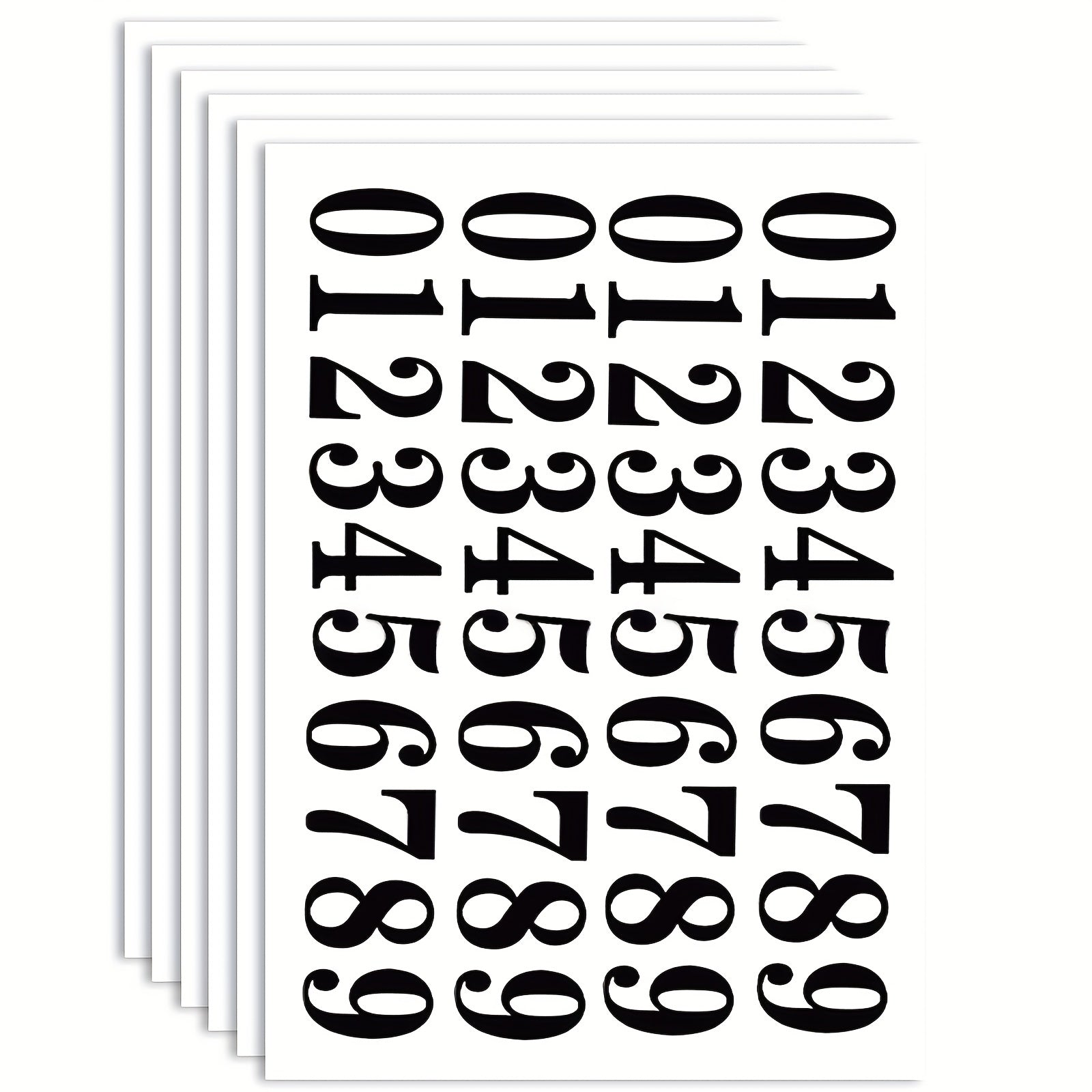 40 Vinyl Number Decals for Mailbox, Garage Door, Freight Box