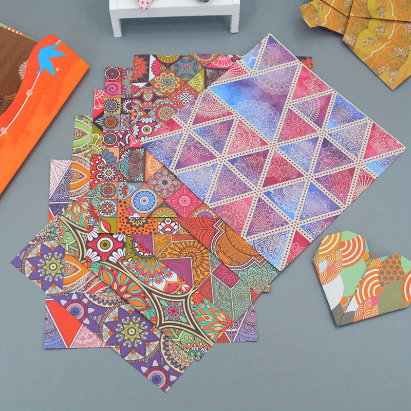 50pcs Colorful Origami Paper DIY Crane Shape Stacking Paper