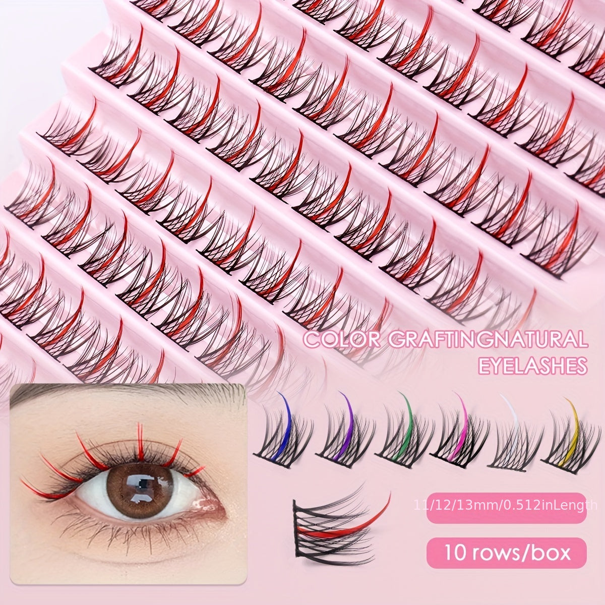 Colored Segmented False Eyelashes for Daily and Special Occasions