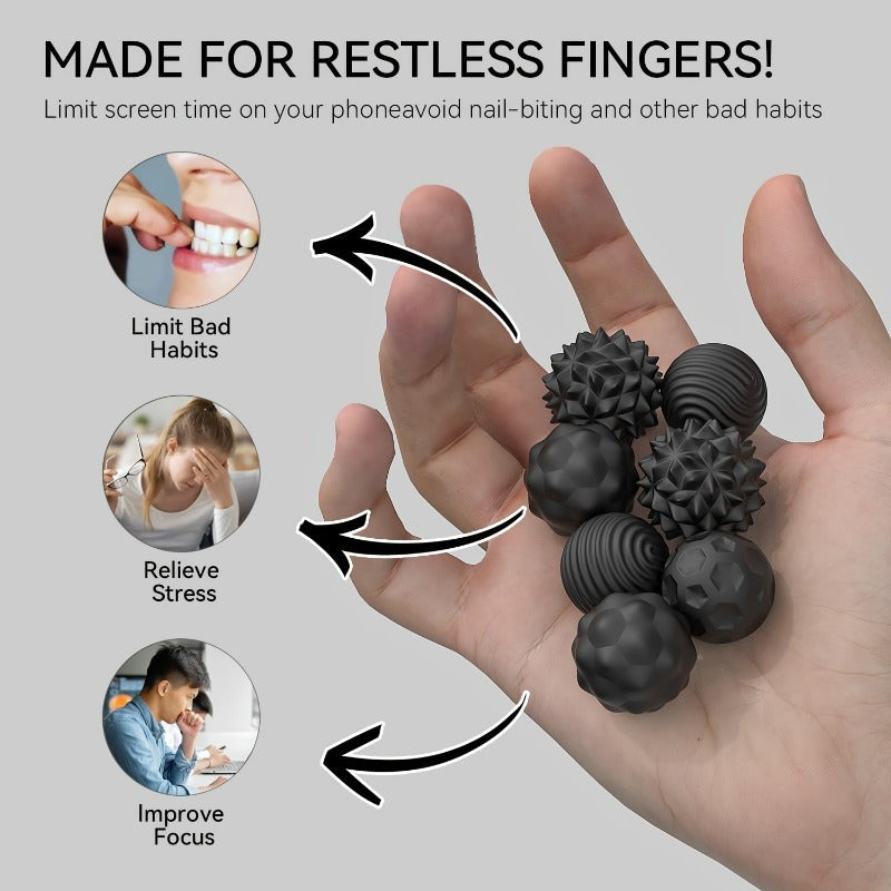 Silicone Magnetic Ball Set Adult Sensory Toy Compact Portable Textured Rolling