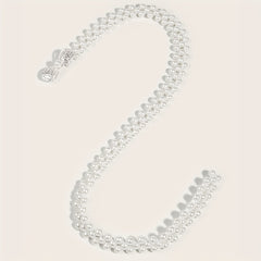 Bowknot Decor Waist Chain Faux Pearl Elastic Chain Belt Dress Girdle