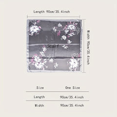 Retro Floral Print Silk Square Scarf Shawl Bandana Neckerchief
