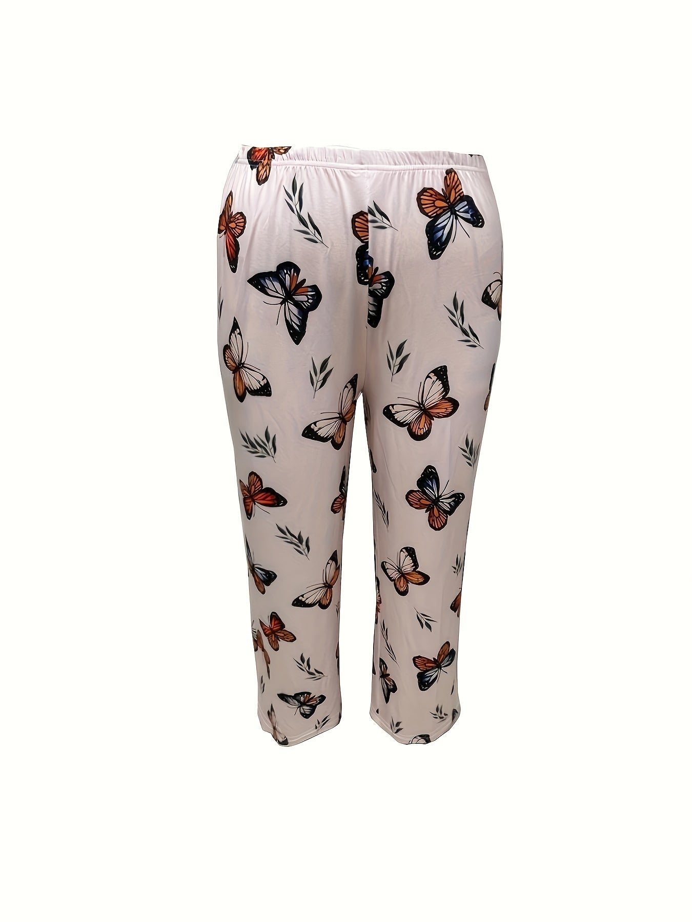 Butterfly Print Long Sleeve Pajama Set