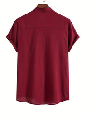 Men's Casual Short Sleeve Shirt for Summer Vacation Resort