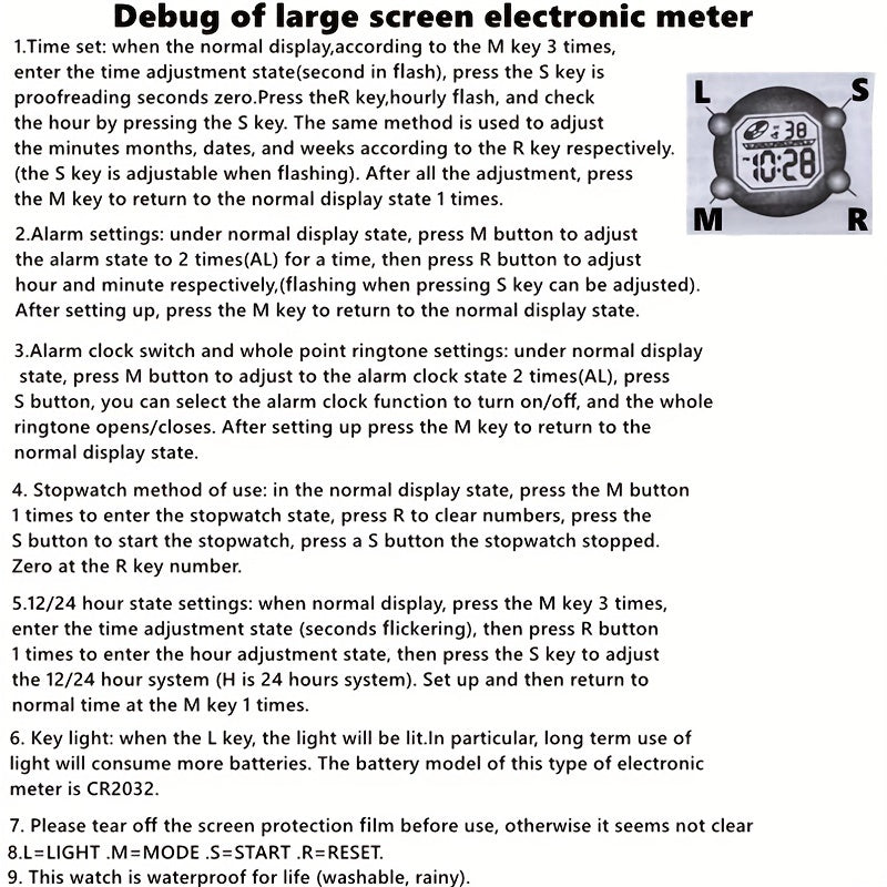 Waterproof Sports Belt Hand Light Watch